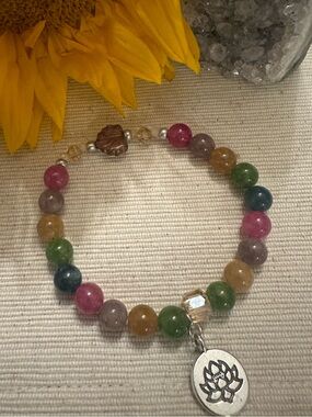 Handcrafted Tourmaline Bohemian Beaded Bracelet ✨🪷✨